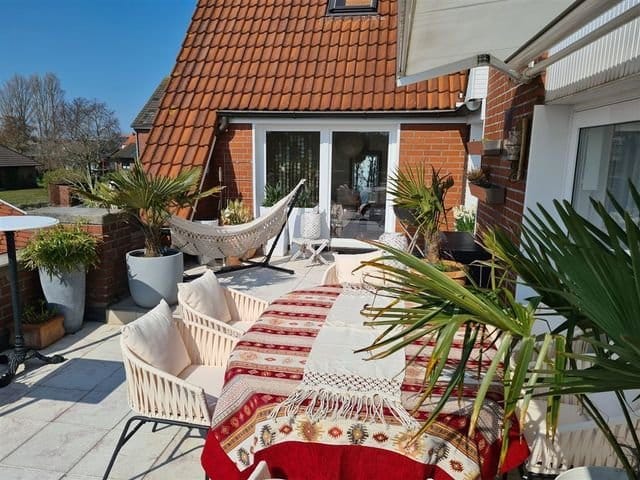 "Moderne Eleganz auf Borkum: Stilvolle Traumwohnung sucht neuen Besitzer! - Dachterrasse