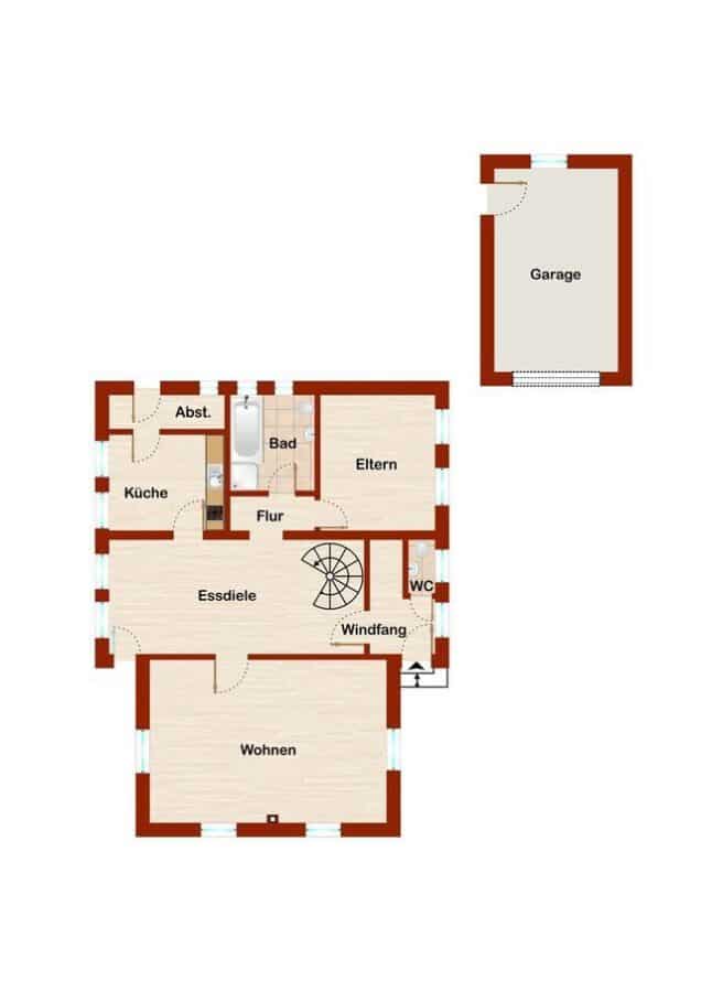 Charmantes Einfamilienhaus in Norden - Grundriss Erdgeschoss