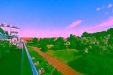 Terrassenblick auf Gartenanlage