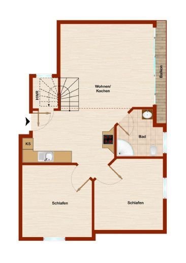 Exclusive Maisonette-Wohnung mit Meerblick auf Borkum - Obergeschoss